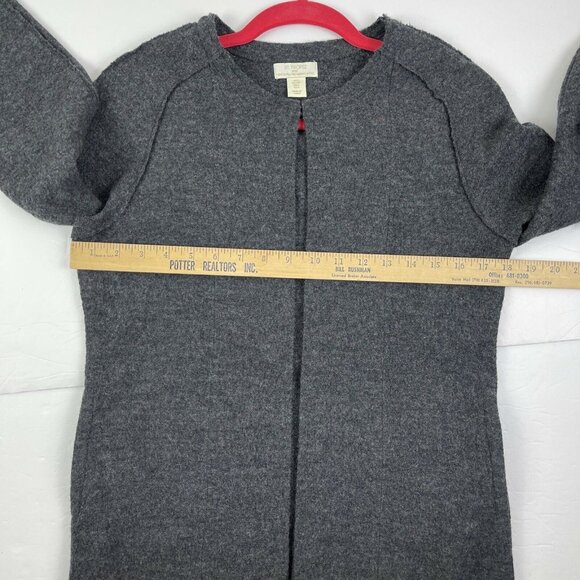 St Tropez West Gray Merino Wool Cardigan Sweater Small cozy lagenlook neutral - Picture 5 of 11